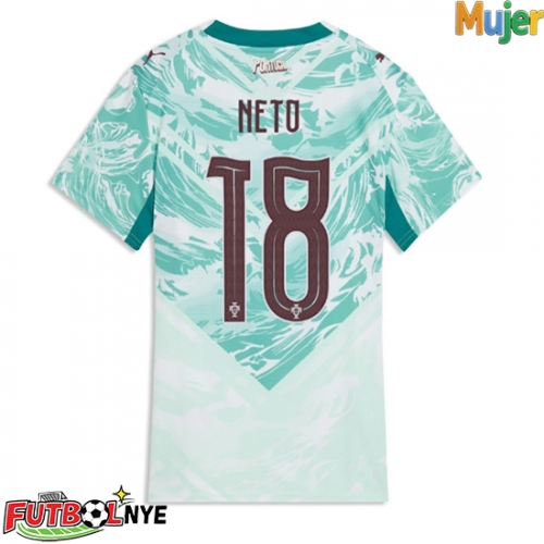 Camiseta Portugal Pedro Neto #18 Visitante Equipación para mujer Mundial 2026 manga corta